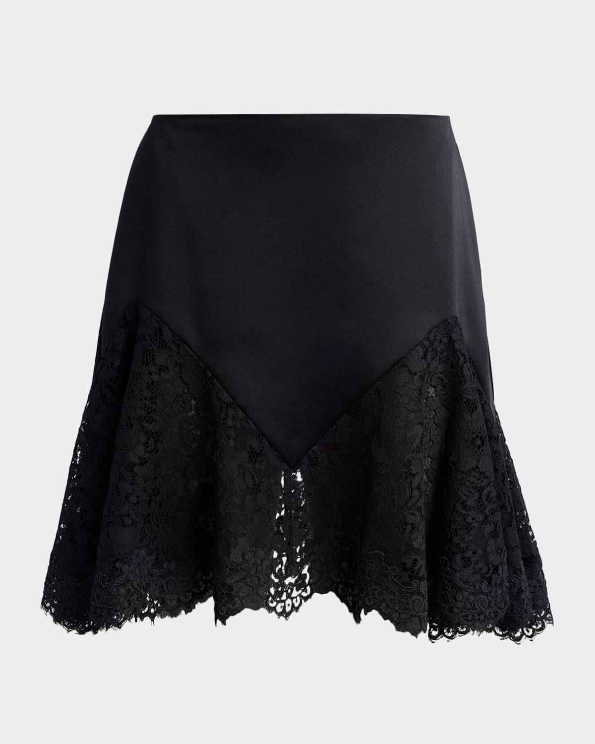 Stella McCartney Lace-Trim Satin Mini Skirt