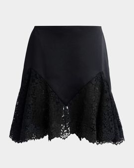 Stella McCartney Lace-Trim Satin Mini Skirt