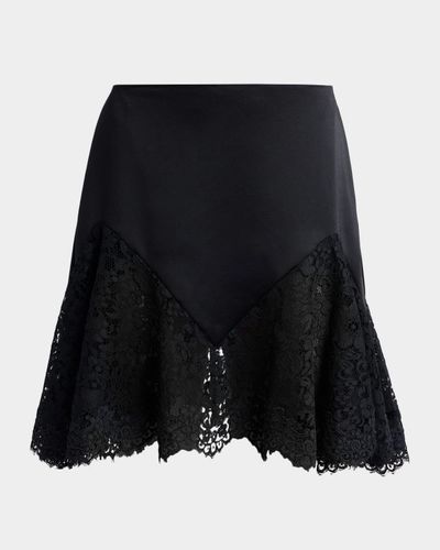 Stella McCartney Lace-Trim Satin Mini Skirt