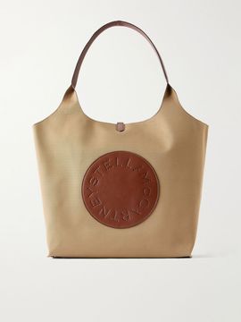 STELLA MCCARTNEY Logo-embossed reversible vegetarian material and cotton-twill tote