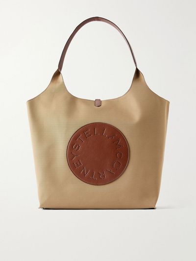 STELLA MCCARTNEY Logo-embossed reversible vegetarian material and cotton-twill tote
