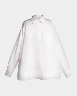 Stella McCartney Long-Sleeve Cotton Poplin Mini Shirtdress