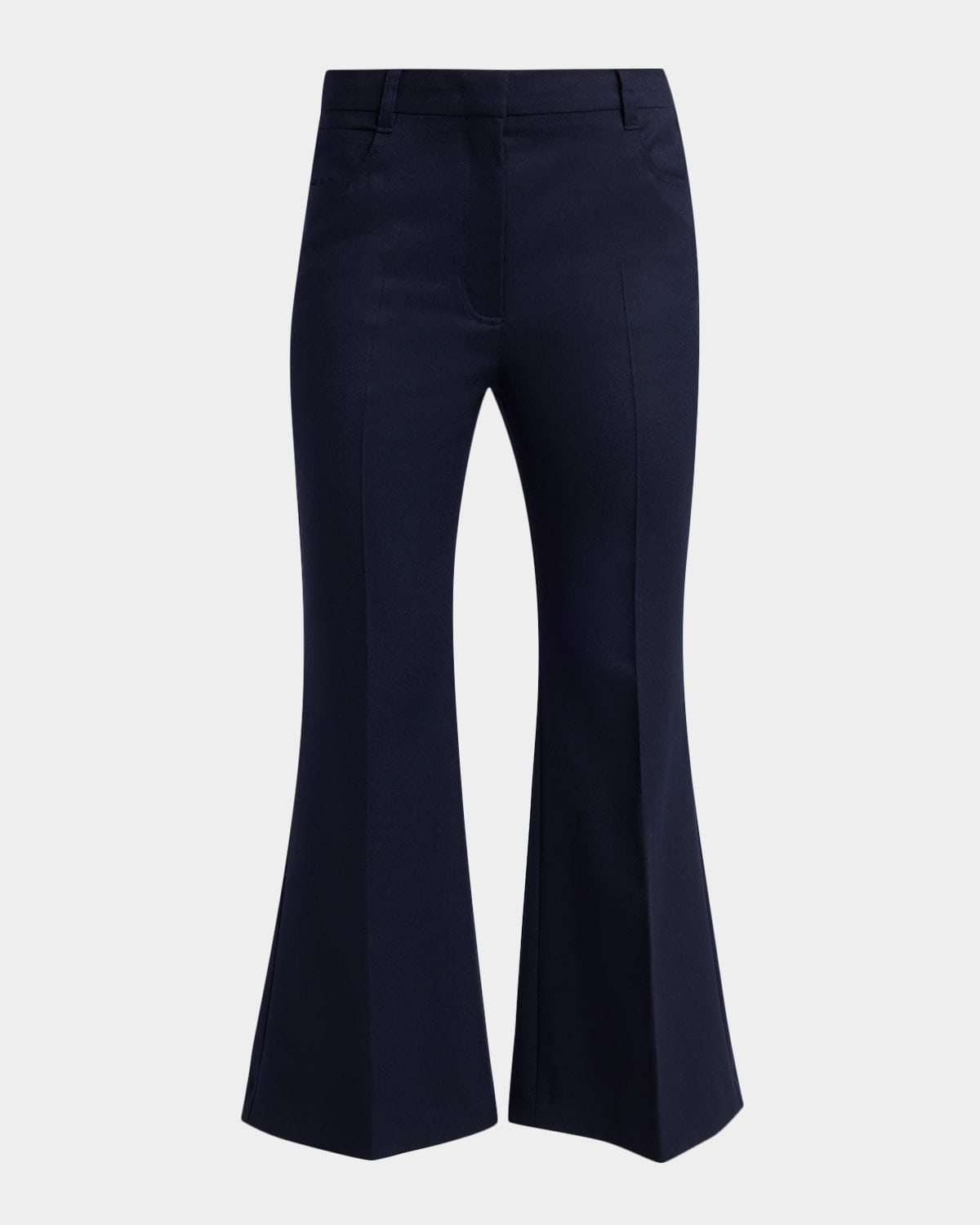 Stella McCartney Mid-Rise Wool Kickflare Crop Pants