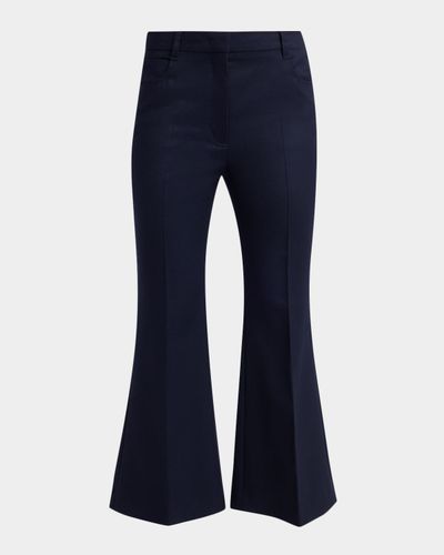 Stella McCartney Mid-Rise Wool Kickflare Crop Pants