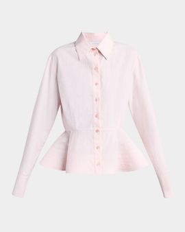 Stella McCartney Peplum Cotton Button-Down Shirt