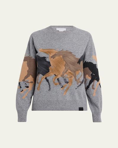Stella McCartney Racing Horses Crewneck Sweater