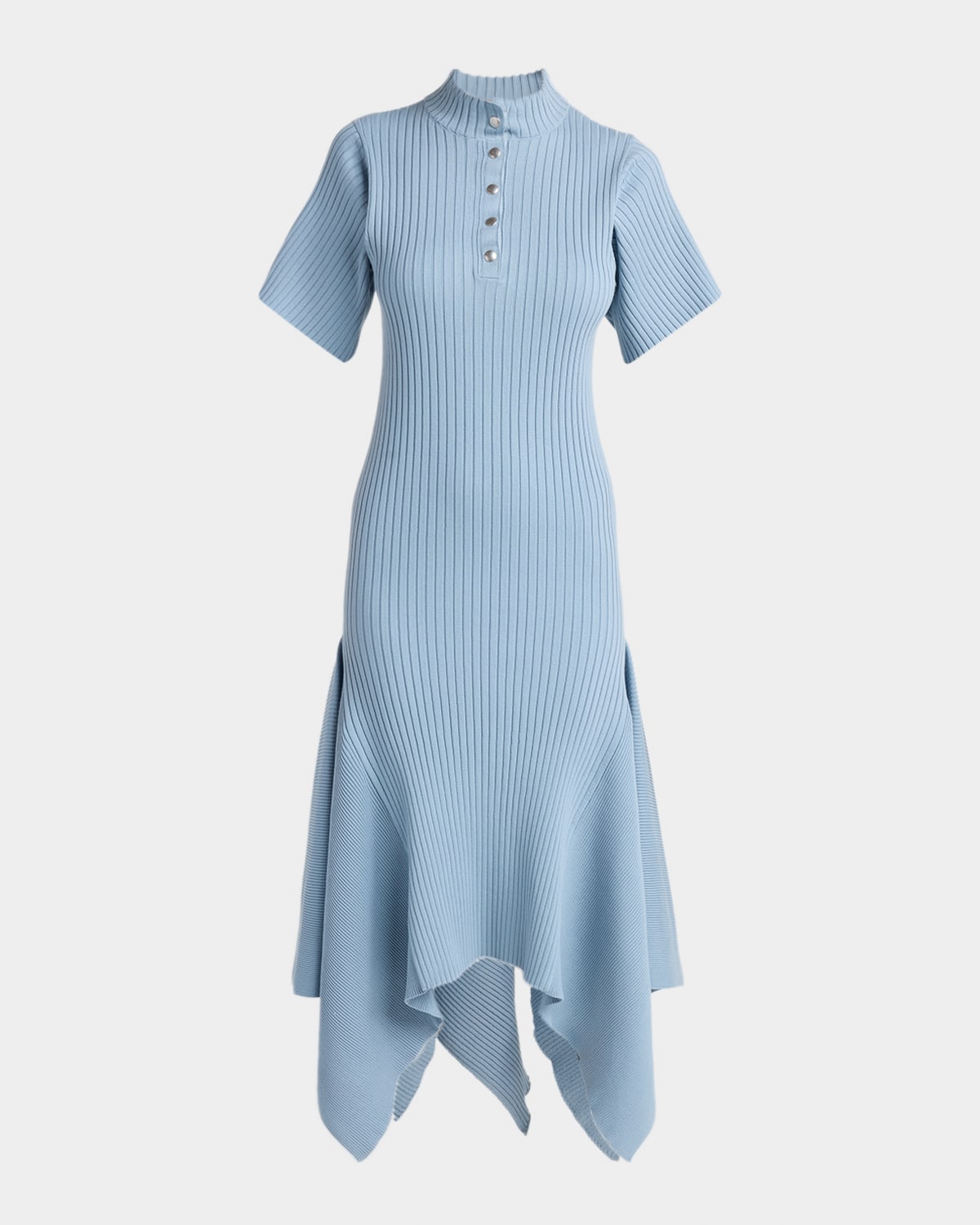 Stella McCartney Rib-Knit Cotton Midi Polo Dress