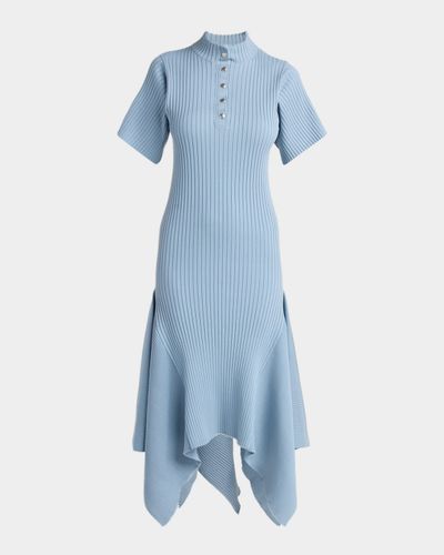 Stella McCartney Rib-Knit Cotton Midi Polo Dress
