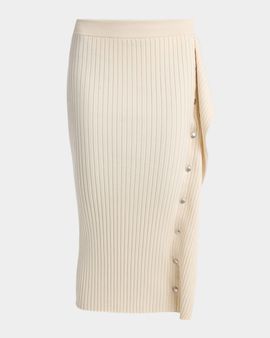 Stella McCartney Rib-Knit Cotton Midi Skirt