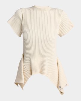 Stella McCartney Rib-Knit Cotton T-Shirt