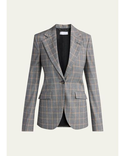 Stella McCartney Slim Checked Single-Breasted Blazer Jacket