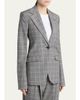 Stella McCartney Slim Checked Single-Breasted Blazer Jacket - 4