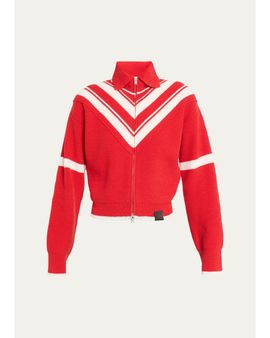 Stella McCartney Sporty 80s Striped Wool Zip Jacket