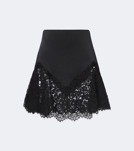 Stella McCartney Stella McCartney Asymmetric lace-trimmed satin miniskirt