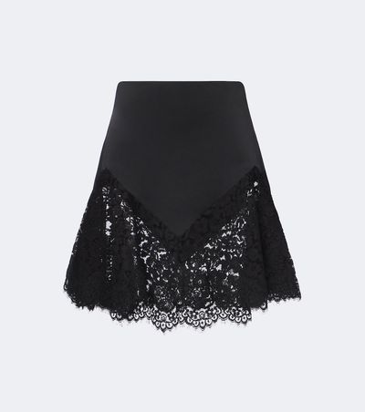 Stella McCartney Stella McCartney Asymmetric lace-trimmed satin miniskirt