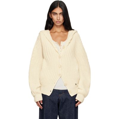 Stella McCartney Stella McCartney Beige Chunky Ribbed Hooded Cardigan