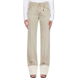 Stella McCartney Stella McCartney Beige Straight Turn-Up Jeans