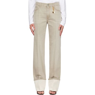 Stella McCartney Stella McCartney Beige Straight Turn-Up Jeans
