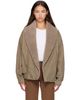 Stella McCartney Stella McCartney Beige Vegan Suede Plush-Trimmed Jacket - 1