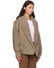 Stella McCartney Stella McCartney Beige Vegan Suede Plush-Trimmed Jacket - 2