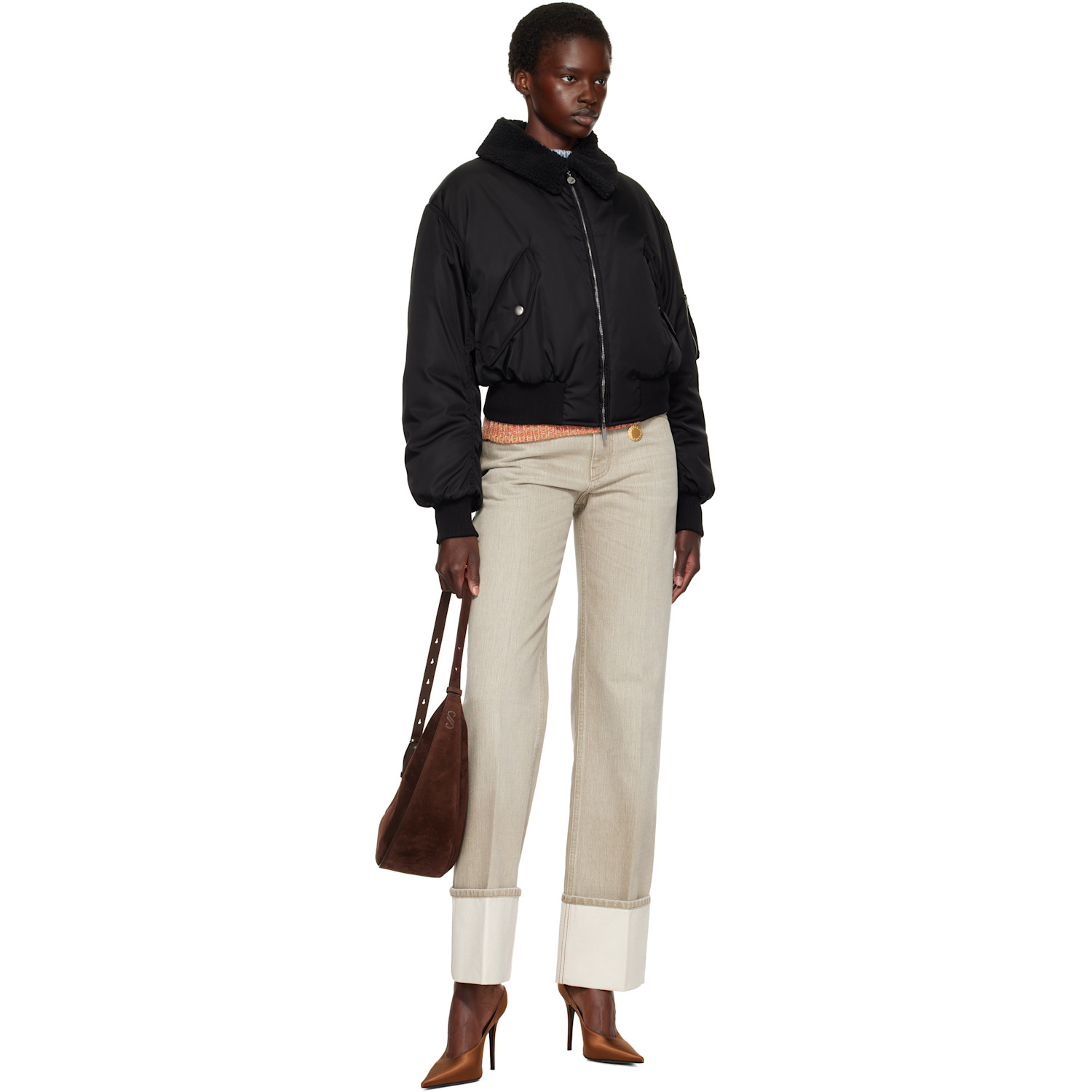 Stella McCartney - Black Collared Bomber Jacket