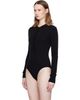 Stella McCartney Stella McCartney Black Crewneck Ribbed Long-Sleeve Bodysuit - 4