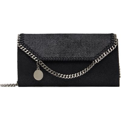 Stella McCartney Stella McCartney Black Falabella Continental Wallet On Chain Bag