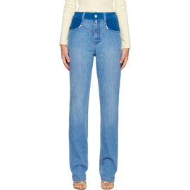 Stella McCartney Stella McCartney Blue Corduroy Panel Slim-Leg Jeans