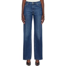 Stella McCartney Stella McCartney Blue Crest-Embroidered Straight Jeans
