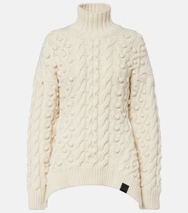 Stella McCartney Stella McCartney Cable-knit draped wool turtleneck sweater