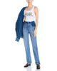 Stella Mccartney Stella McCartney Cotton Corduroy Trim Slim Leg Jeans in Mix Denim/Corduroy - 2