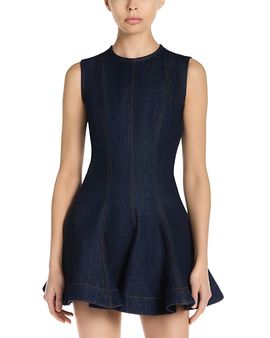 Stella Mccartney Stella McCartney Cotton Peplum Denim Mini Dress