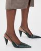 Stella McCartney Stella McCartney Croc-Embossed Faux Leather Cone-Heel Slingback Pumps Pine - 3