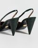 Stella McCartney Stella McCartney Croc-Embossed Faux Leather Cone-Heel Slingback Pumps Pine - 4