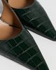 Stella McCartney Stella McCartney Croc-Embossed Faux Leather Cone-Heel Slingback Pumps Pine - 6