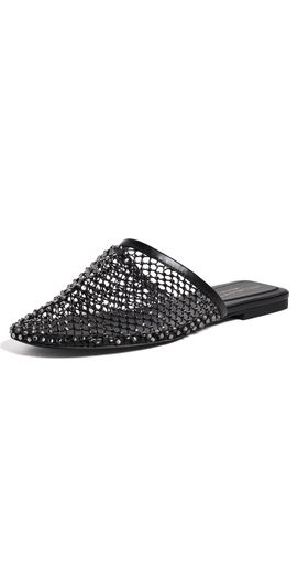 Stella McCartney Stella McCartney Crystal Mesh Slides Black Crystal