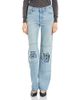 Stella Mccartney Stella McCartney Distressed Patch Straight Jeans in Mid Blue - 1
