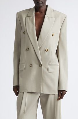 Stella McCartney Stella McCartney Double Breasted Wool Boyfriend Blazer