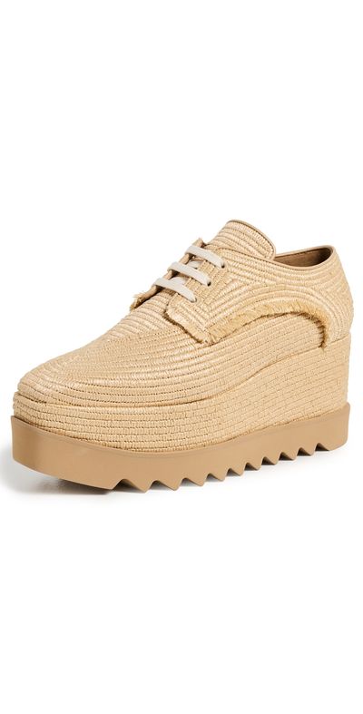 Stella McCartney Stella McCartney Elyse Allover Woven Raffia Sneakers Natural