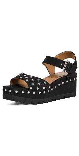 Stella McCartney Stella McCartney Elyse Alter Suede Sandals with Studs Black
