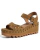 Stella McCartney Stella McCartney Elyse Studded Faux Suede Platform Sandals Brandy - 1
