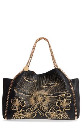 Stella McCartney Stella McCartney Embroidered Reversible Faux Leather Tote