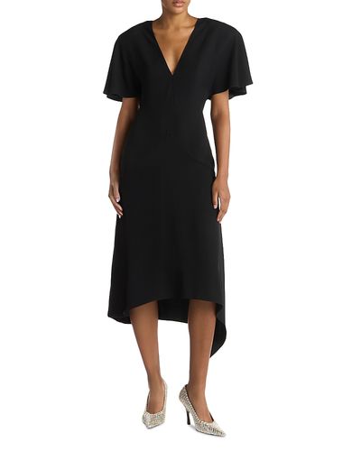 Stella Mccartney Stella McCartney Envers Satin Matt Side V Neck Dress