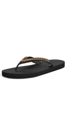 Stella McCartney Stella McCartney Falabella Chain Flip-Flops Black