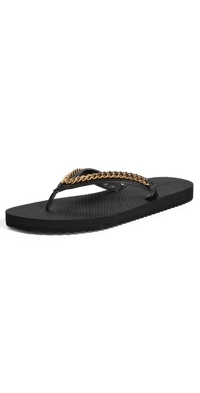 Stella McCartney Stella McCartney Falabella Chain Flip-Flops Black