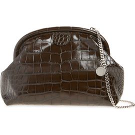 Stella McCartney Stella McCartney Falabella Croc Embossed Faux Leather Soft Clutch