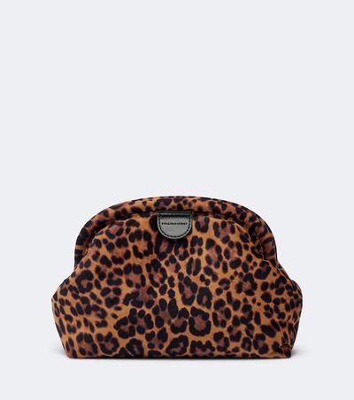 Stella McCartney Stella McCartney Falabella Small leopard-print velvet clutch