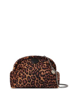Stella Mccartney Stella McCartney Falabella Soft Leopard Print Velvet Clutch
