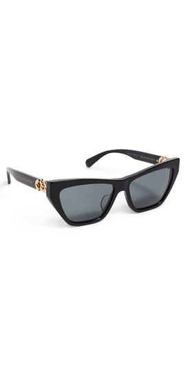 Stella McCartney Stella McCartney Falabella Sunglasses Shiny Black/Solid Smoke One