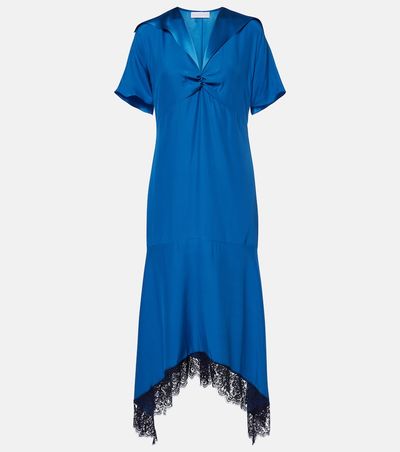 Stella McCartney Stella McCartney Gathered lace-trimmed silk midi dress